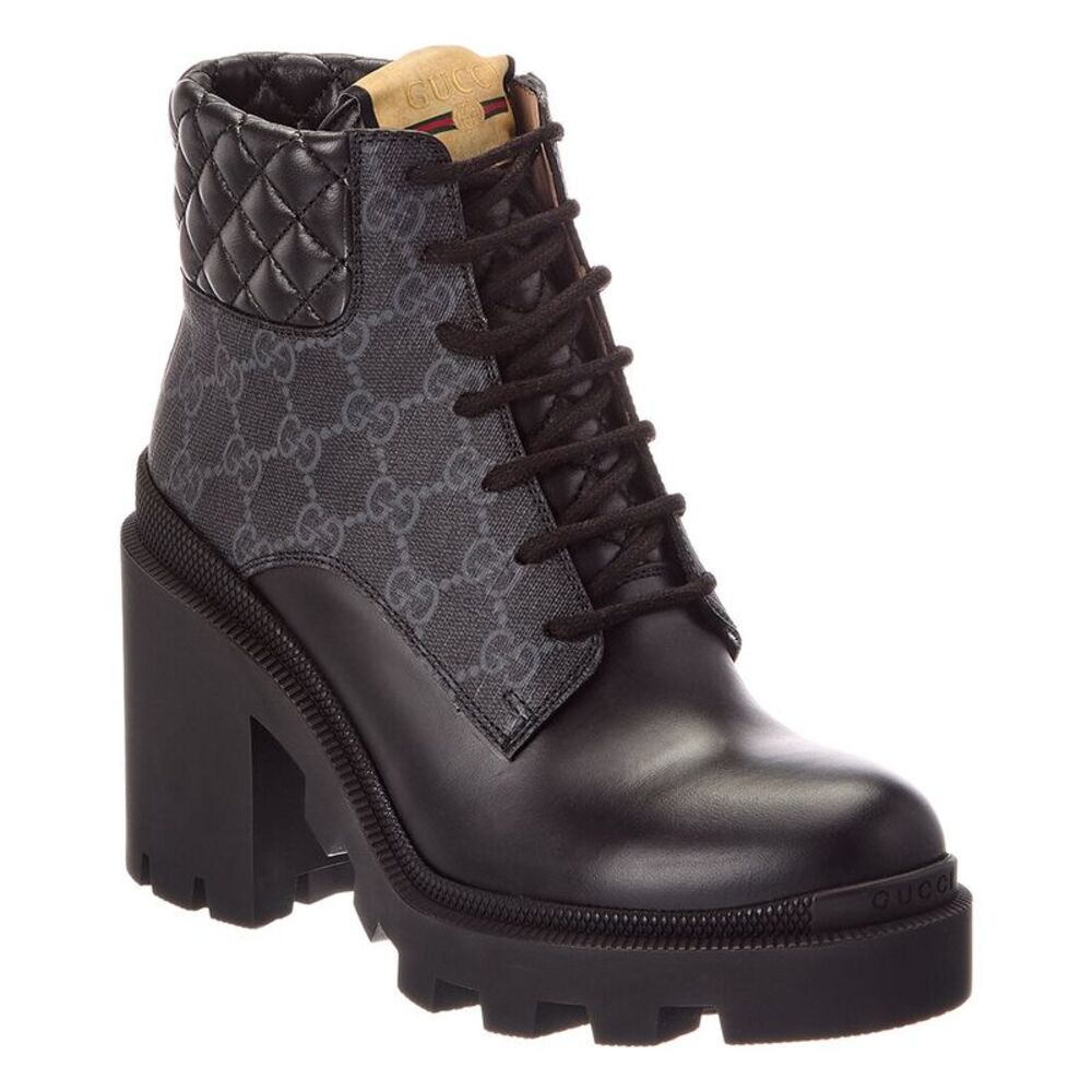 Gucci Gg Leather Boot, Black